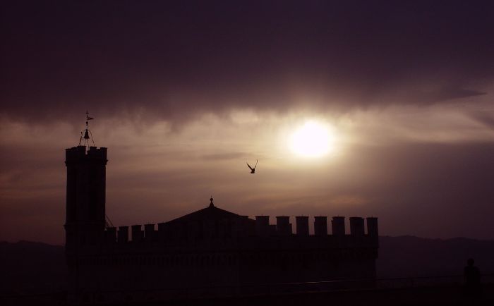  - Sunset at the Palazzo dei Consoli - by Tony Karp - Techno-Impressionist Museum - Techno-Impressionism