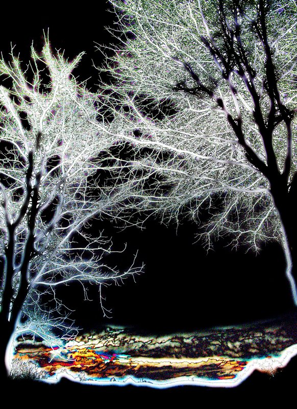  - Magical winter night - by Tony Karp - Techno-Impressionist Museum - Techno-Impressionism